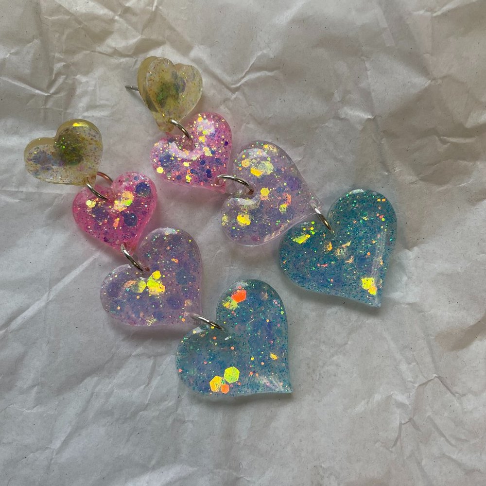 Heart Pastel Lover Era Color Earrings